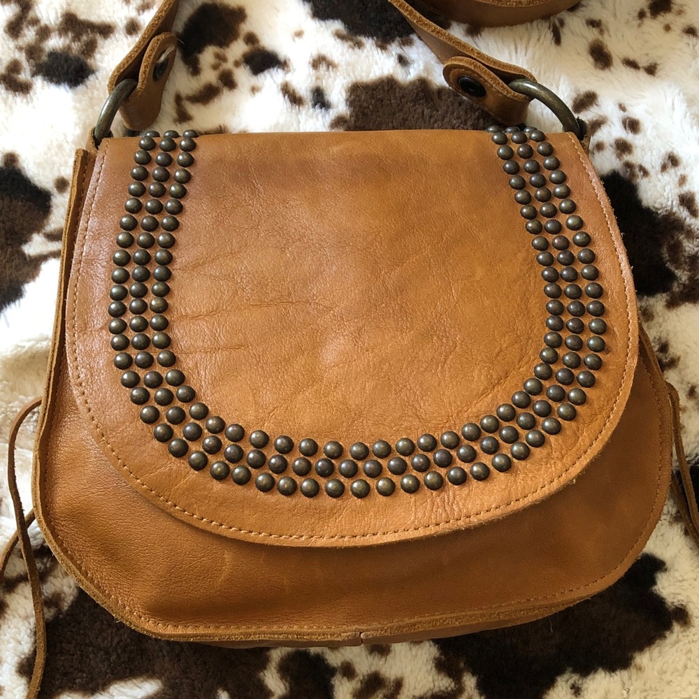 McFadin Western leather studded fringe saddle bag Texas Rodeo Cowgirl